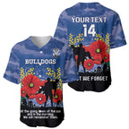 Custom Bulldogs Football ANZAC Baseball Jersey Gallipoli Camouflage With Poppies
