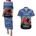 Custom Bulldogs Football ANZAC Couples Matching Puletasi and Hawaiian Shirt Gallipoli Camouflage With Poppies