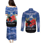 Custom Bulldogs Football ANZAC Couples Matching Puletasi and Long Sleeve Button Shirt Gallipoli Camouflage With Poppies