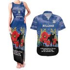 Custom Bulldogs Football ANZAC Couples Matching Tank Maxi Dress and Hawaiian Shirt Gallipoli Camouflage With Poppies