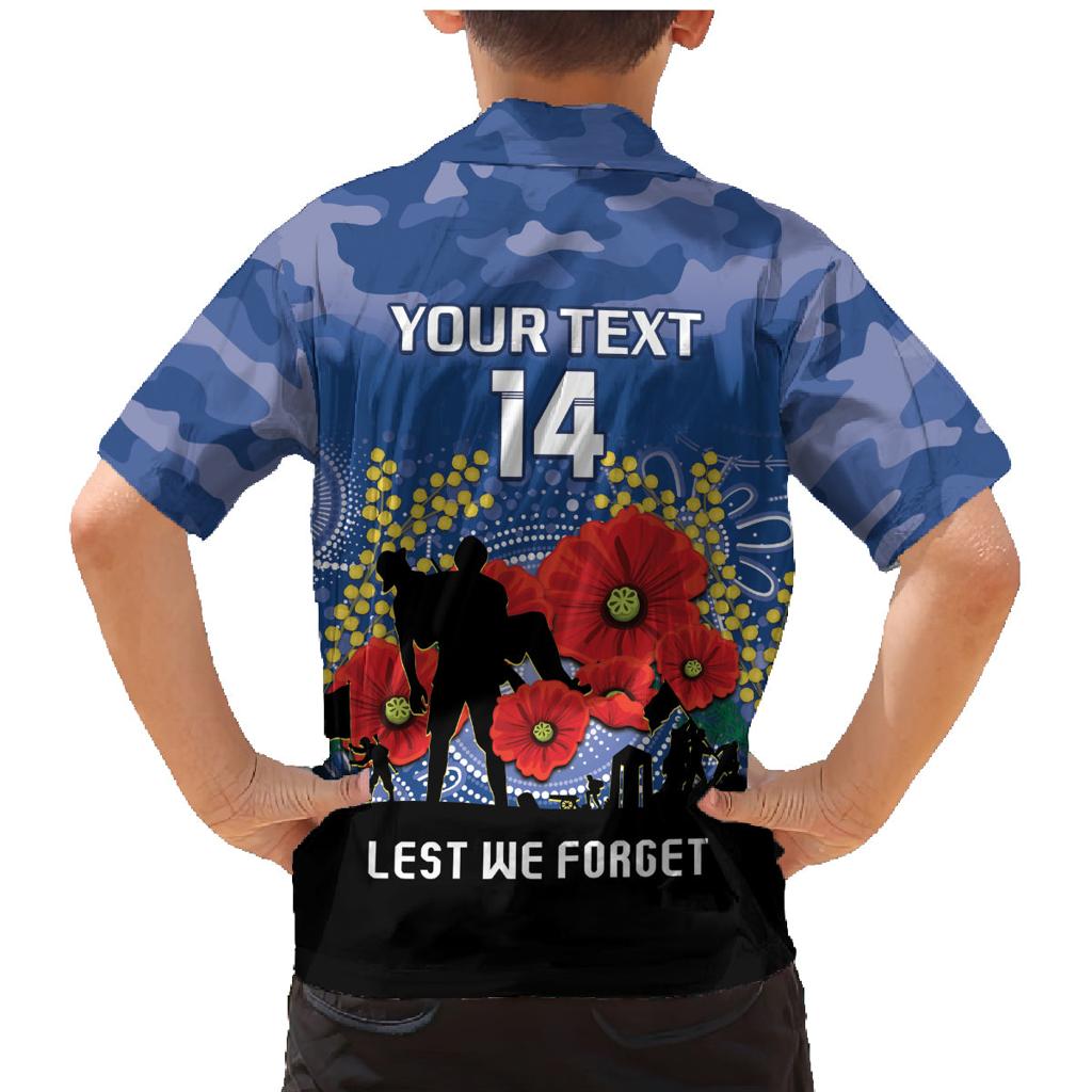 Custom Bulldogs Football ANZAC Family Matching Mermaid Dress and Hawaiian Shirt Gallipoli Camouflage With Poppies