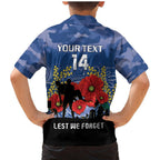 Custom Bulldogs Football ANZAC Family Matching Mermaid Dress and Hawaiian Shirt Gallipoli Camouflage With Poppies