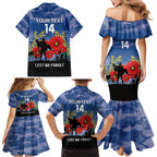 Custom Bulldogs Football ANZAC Family Matching Mermaid Dress and Hawaiian Shirt Gallipoli Camouflage With Poppies