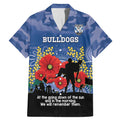 Custom Bulldogs Football ANZAC Family Matching Mermaid Dress and Hawaiian Shirt Gallipoli Camouflage With Poppies