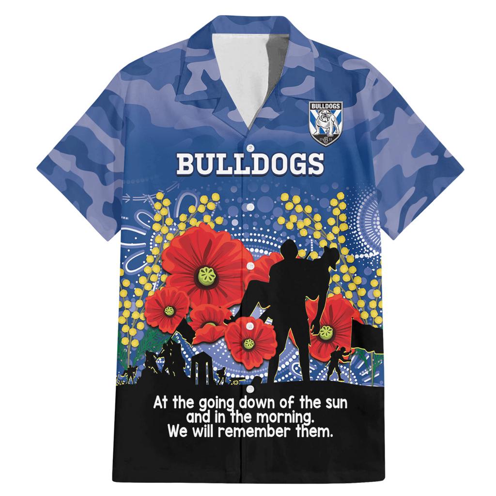 Custom Bulldogs Football ANZAC Family Matching Mermaid Dress and Hawaiian Shirt Gallipoli Camouflage With Poppies