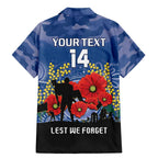 Custom Bulldogs Football ANZAC Family Matching Mermaid Dress and Hawaiian Shirt Gallipoli Camouflage With Poppies
