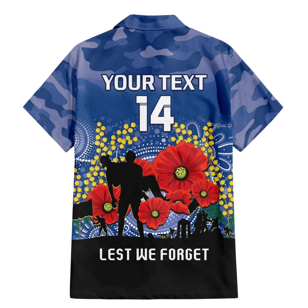 Custom Bulldogs Football ANZAC Family Matching Mermaid Dress and Hawaiian Shirt Gallipoli Camouflage With Poppies