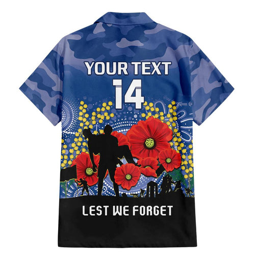 Custom Bulldogs Football ANZAC Family Matching Mermaid Dress and Hawaiian Shirt Gallipoli Camouflage With Poppies