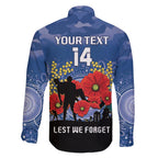 Custom Bulldogs Football ANZAC Family Matching Off Shoulder Short Dress and Hawaiian Shirt Gallipoli Camouflage With Poppies