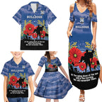 Custom Bulldogs Football ANZAC Family Matching Summer Maxi Dress and Hawaiian Shirt Gallipoli Camouflage With Poppies