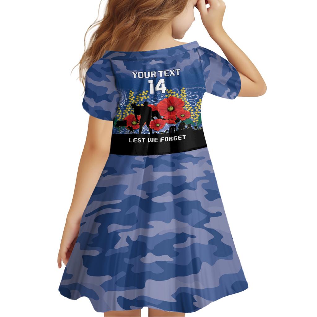 Custom Bulldogs Football ANZAC Family Matching Summer Maxi Dress and Hawaiian Shirt Gallipoli Camouflage With Poppies