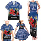 Custom Bulldogs Football ANZAC Family Matching Tank Maxi Dress and Hawaiian Shirt Gallipoli Camouflage With Poppies