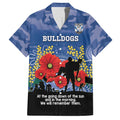 Custom Bulldogs Football ANZAC Family Matching Tank Maxi Dress and Hawaiian Shirt Gallipoli Camouflage With Poppies
