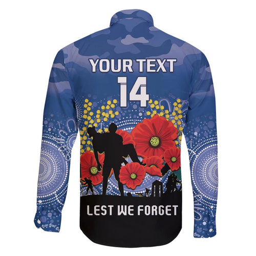 Custom Bulldogs Football ANZAC Family Matching Tank Maxi Dress and Hawaiian Shirt Gallipoli Camouflage With Poppies