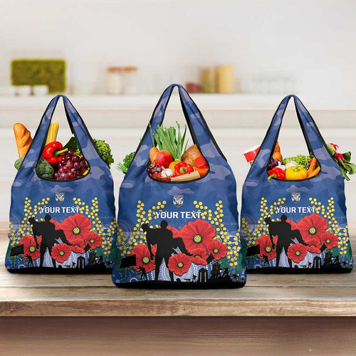 Custom Bulldogs Football ANZAC Grocery Bag Gallipoli Camouflage With Poppies