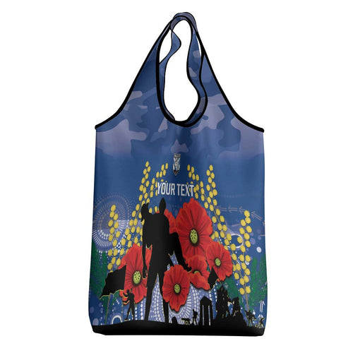 Custom Bulldogs Football ANZAC Grocery Bag Gallipoli Camouflage With Poppies