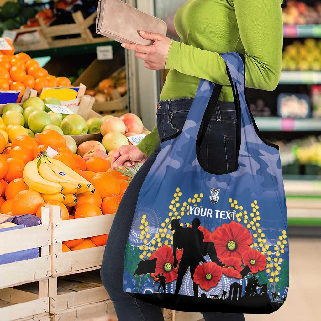 Custom Bulldogs Football ANZAC Grocery Bag Gallipoli Camouflage With Poppies