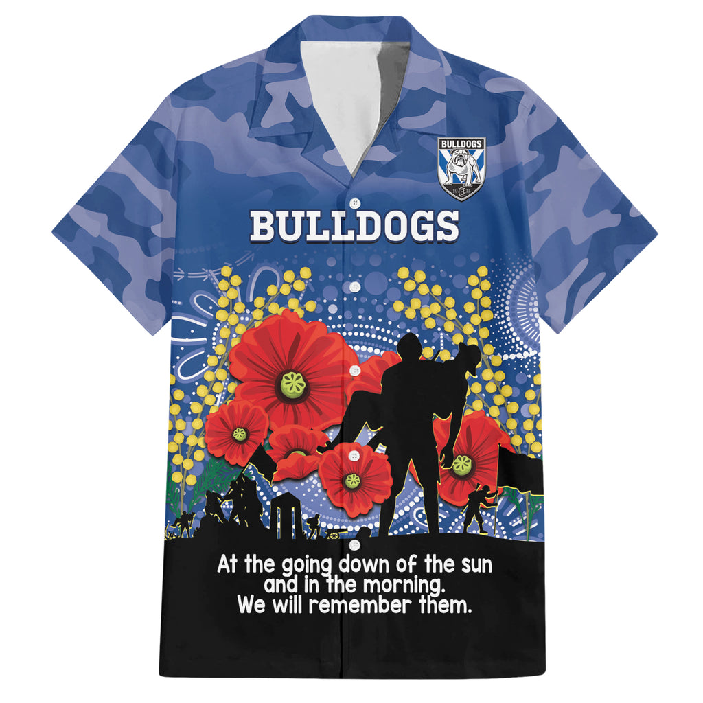 Custom Bulldogs Football ANZAC Hawaiian Shirt Gallipoli Camouflage With Poppies