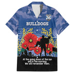 Custom Bulldogs Football ANZAC Hawaiian Shirt Gallipoli Camouflage With Poppies