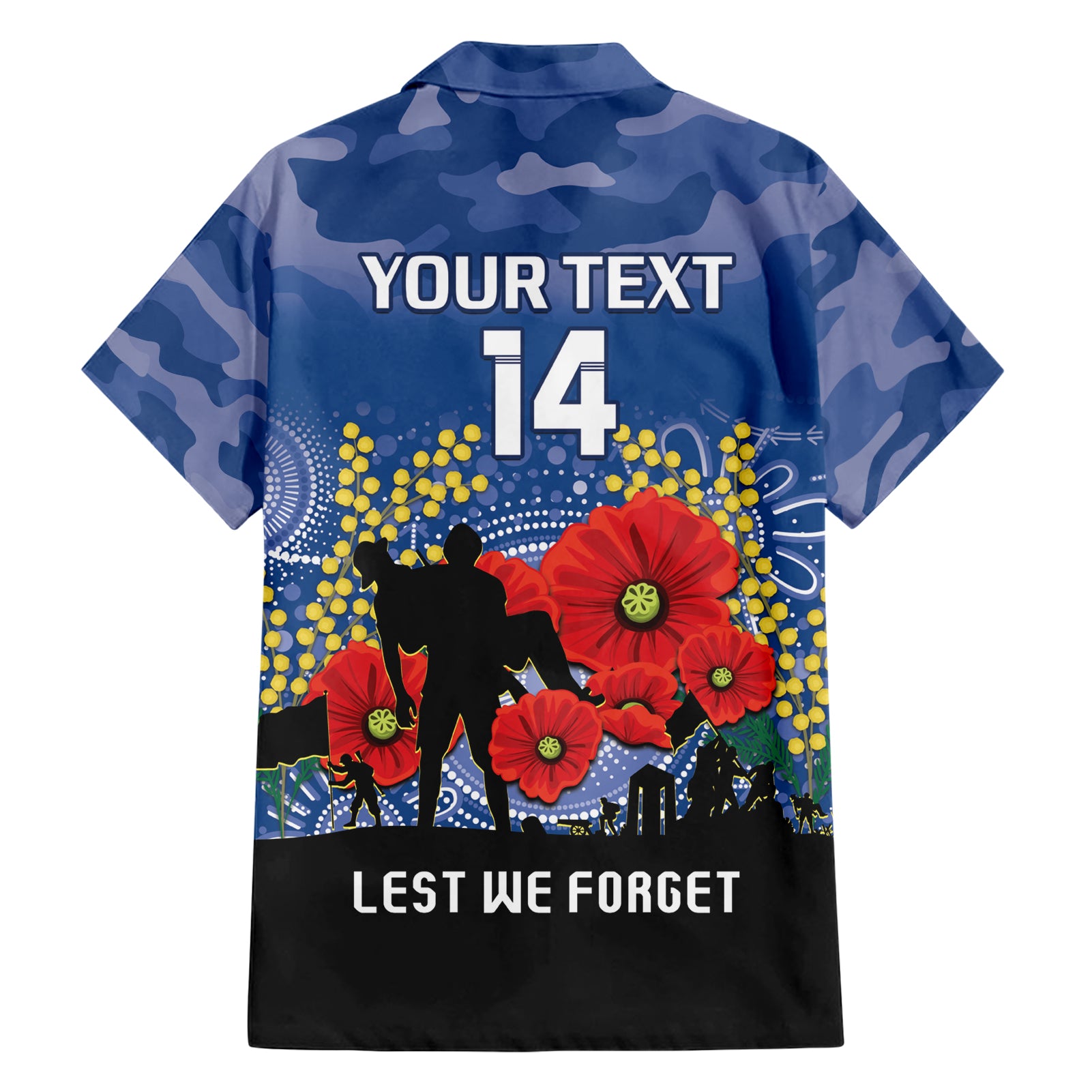 Custom Bulldogs Football ANZAC Hawaiian Shirt Gallipoli Camouflage With Poppies