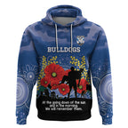 Custom Bulldogs Football ANZAC Hoodie Gallipoli Camouflage With Poppies