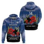 Custom Bulldogs Football ANZAC Hoodie Gallipoli Camouflage With Poppies