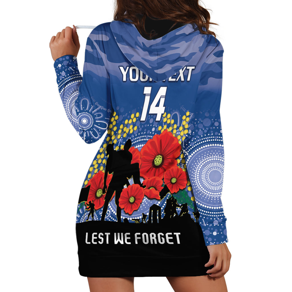 Custom Bulldogs Football ANZAC Hoodie Dress Gallipoli Camouflage With Poppies