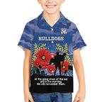 Custom Bulldogs Football ANZAC Kid Hawaiian Shirt Gallipoli Camouflage With Poppies