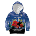 Custom Bulldogs Football ANZAC Kid Hoodie Gallipoli Camouflage With Poppies