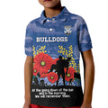 Custom Bulldogs Football ANZAC Kid Polo Shirt Gallipoli Camouflage With Poppies