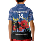 Custom Bulldogs Football ANZAC Kid Polo Shirt Gallipoli Camouflage With Poppies