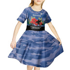 Custom Bulldogs Football ANZAC Kid Short Sleeve Dress Gallipoli Camouflage With Poppies