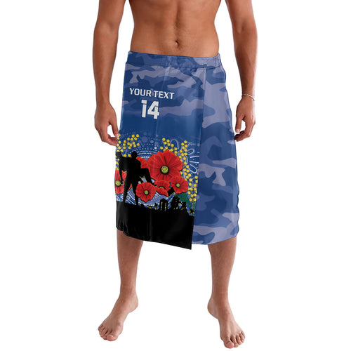 Custom Bulldogs Football ANZAC Lavalava Gallipoli Camouflage With Poppies