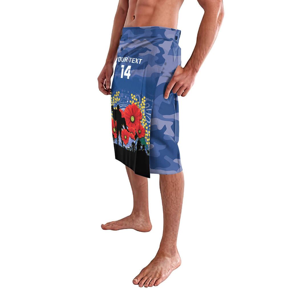 Custom Bulldogs Football ANZAC Lavalava Gallipoli Camouflage With Poppies