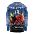 Custom Bulldogs Football ANZAC Long Sleeve Shirt Gallipoli Camouflage With Poppies