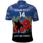 Custom Bulldogs Football ANZAC Polo Shirt Gallipoli Camouflage With Poppies
