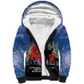 Custom Bulldogs Football ANZAC Sherpa Hoodie Gallipoli Camouflage With Poppies
