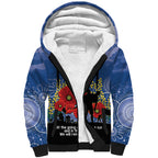 Custom Bulldogs Football ANZAC Sherpa Hoodie Gallipoli Camouflage With Poppies