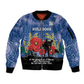 Custom Bulldogs Football ANZAC Sleeve Zip Bomber Jacket Gallipoli Camouflage With Poppies