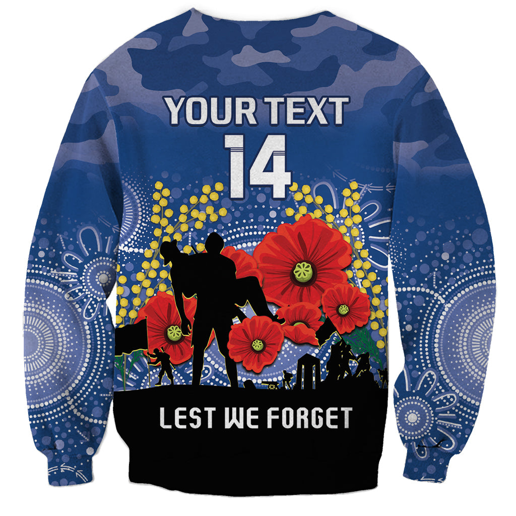 Custom Bulldogs Football ANZAC Sweatshirt Gallipoli Camouflage With Poppies