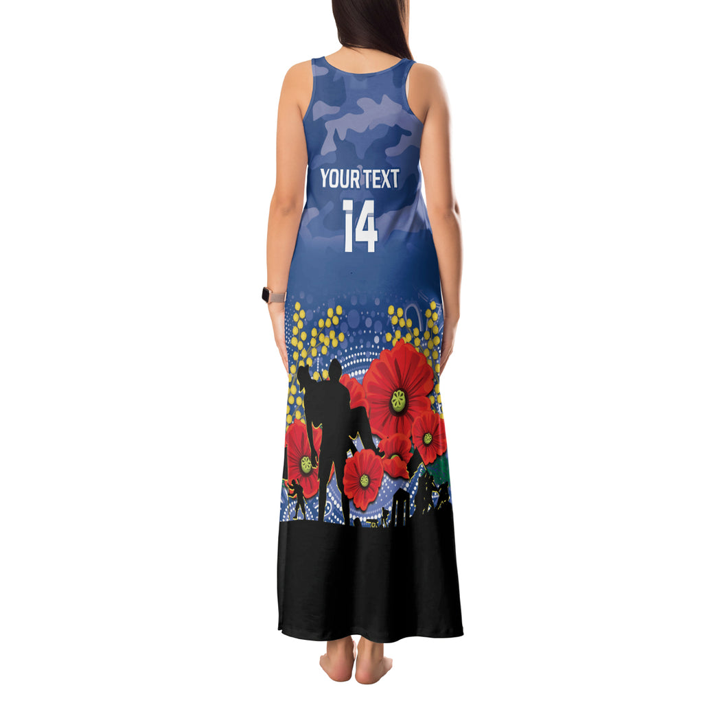 Custom Bulldogs Football ANZAC Tank Maxi Dress Gallipoli Camouflage With Poppies