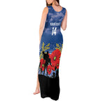Custom Bulldogs Football ANZAC Tank Maxi Dress Gallipoli Camouflage With Poppies