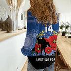 Custom Bulldogs Football ANZAC Women Casual Shirt Gallipoli Camouflage With Poppies