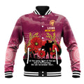 Custom Lions Football ANZAC Baseball Jacket Gallipoli Camouflage With Poppies