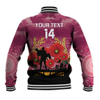 Custom Lions Football ANZAC Baseball Jacket Gallipoli Camouflage With Poppies