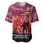 Custom Lions Football ANZAC Baseball Jersey Gallipoli Camouflage With Poppies