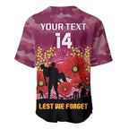 Custom Lions Football ANZAC Baseball Jersey Gallipoli Camouflage With Poppies