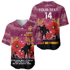 Custom Lions Football ANZAC Baseball Jersey Gallipoli Camouflage With Poppies
