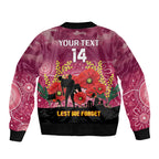 Custom Lions Football ANZAC Bomber Jacket Gallipoli Camouflage With Poppies