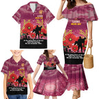 Custom Lions Football ANZAC Family Matching Mermaid Dress and Hawaiian Shirt Gallipoli Camouflage With Poppies